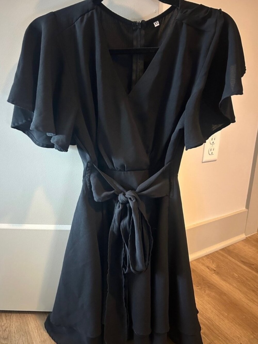 Black Tie-Waist Dress
